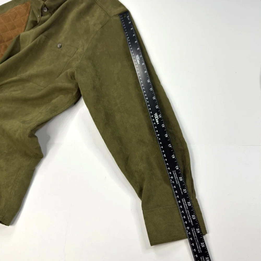 RedHead Hunting Shooting‎ Shirt Mens Size L Quilted Shoulder Patch Elbows Green